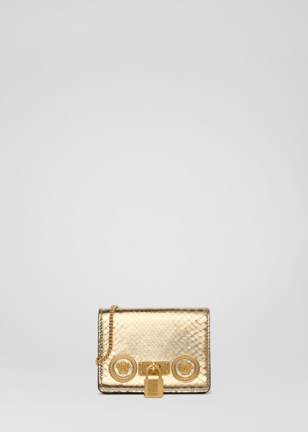 Versace Mini Icon Metallic Python Axelväska Dam - 014987YUG